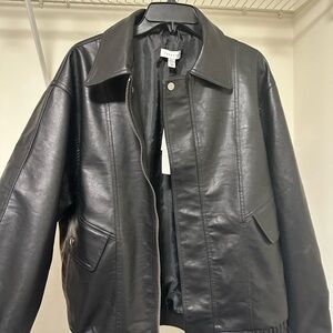 Topshop Black Faux Leather Jacket